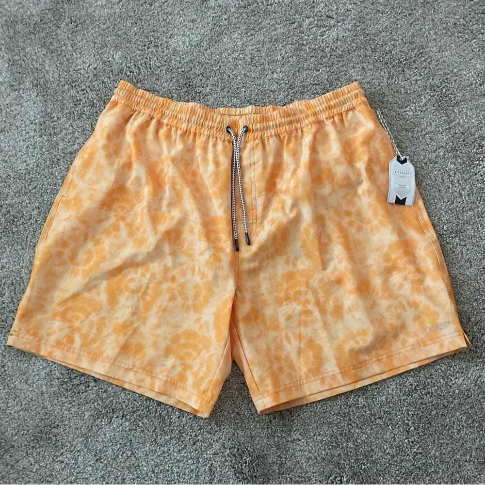 Coast Swim Trunk Mens XXL Short Mesh Lined 3 Pockets Coral NWT